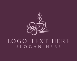 Aromatherapy - Floral Candle Wellness logo design