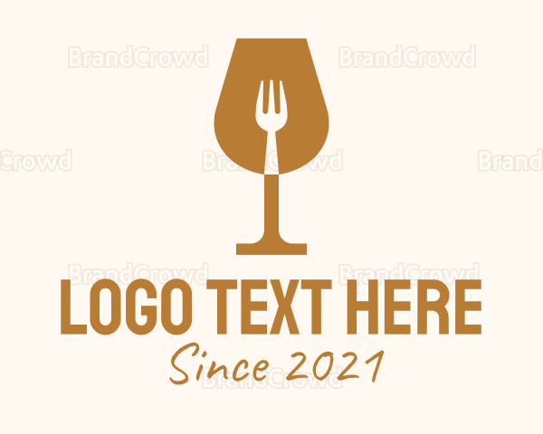 Restaurant Fork Wine Glass Logo