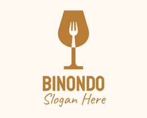 Restaurant Fork Wine Glass  Logo