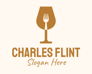 Restaurant Fork Wine Glass  Logo