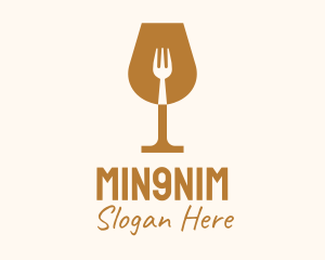 Restaurant Fork Wine Glass  Logo
