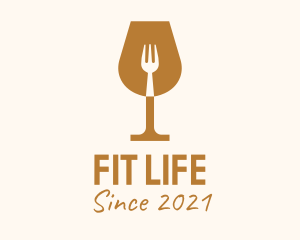 Alcoholic Beverage - Restaurant Fork Wine Glass logo design