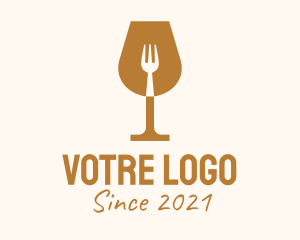 Night Club - Restaurant Fork Wine Glass logo design