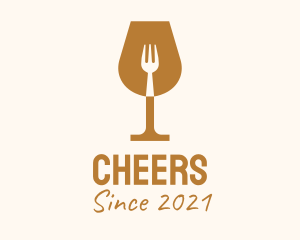 Resto Bar - Restaurant Fork Wine Glass logo design