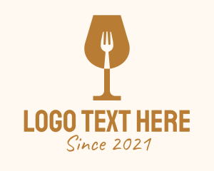 Glass - Restaurant Fork Wine Glass logo design