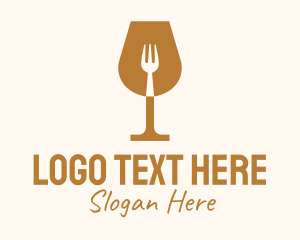 Restaurant Fork Wine Glass  Logo