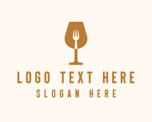 Wine - Restaurant Fork Wine Glass logo design