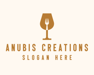 Restaurant Fork Wine Glass  logo design