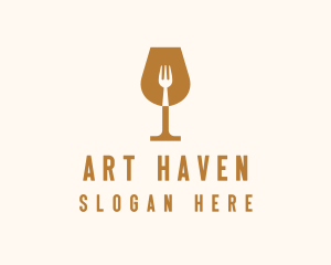 Restaurant Fork Wine Glass  logo design