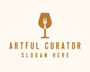 Restaurant Fork Wine Glass  logo design