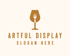 Restaurant Fork Wine Glass  logo design