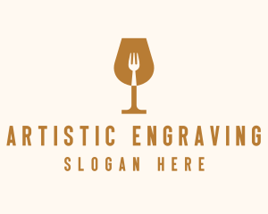 Restaurant Fork Wine Glass  logo design