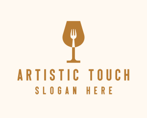 Restaurant Fork Wine Glass  logo design