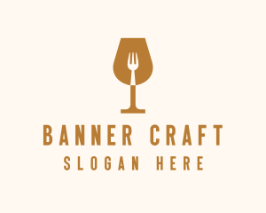 Restaurant Fork Wine Glass  logo design