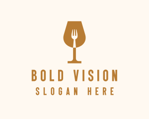 Restaurant Fork Wine Glass  logo design