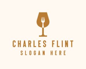 Restaurant Fork Wine Glass  logo design