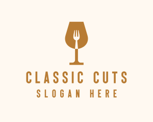 Restaurant Fork Wine Glass  logo design