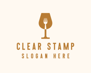 Restaurant Fork Wine Glass  logo design