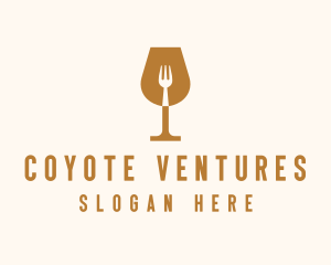 Restaurant Fork Wine Glass  logo design