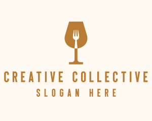 Restaurant Fork Wine Glass  logo design