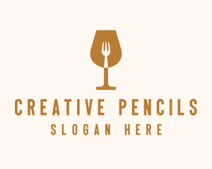 Restaurant Fork Wine Glass  logo design