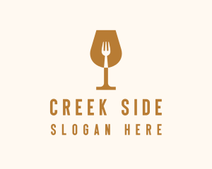 Restaurant Fork Wine Glass  logo design