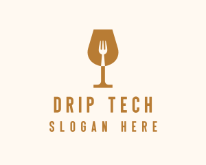 Restaurant Fork Wine Glass  logo design