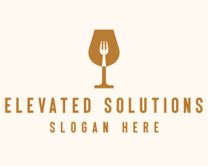 Restaurant Fork Wine Glass  logo design