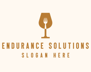 Restaurant Fork Wine Glass  logo design