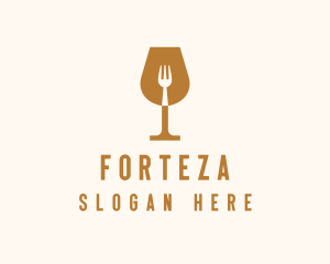 Restaurant Fork Wine Glass  logo design