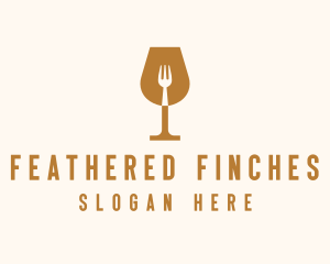 Restaurant Fork Wine Glass  logo design