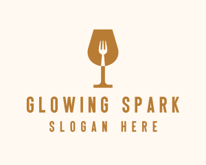 Restaurant Fork Wine Glass  logo design