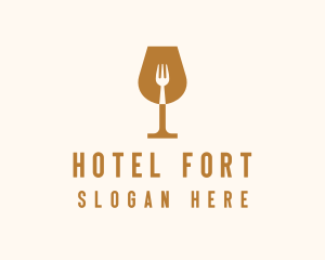 Restaurant Fork Wine Glass  logo design