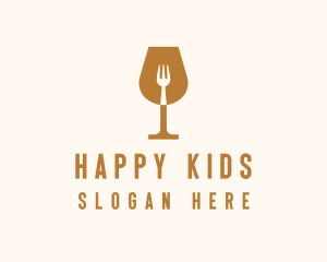 Restaurant Fork Wine Glass  logo design