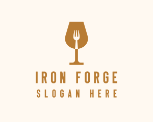 Restaurant Fork Wine Glass  logo design