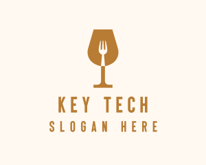 Restaurant Fork Wine Glass  logo design