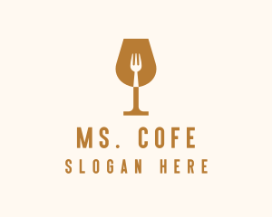 Restaurant Fork Wine Glass  logo design