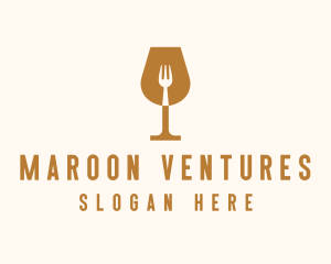 Restaurant Fork Wine Glass  logo design