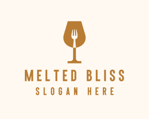 Restaurant Fork Wine Glass  logo design