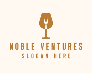 Restaurant Fork Wine Glass  logo design