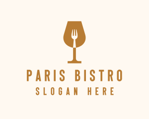 Restaurant Fork Wine Glass  logo design