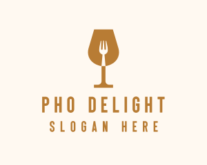 Restaurant Fork Wine Glass  logo design