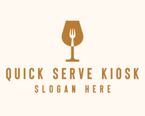 Restaurant Fork Wine Glass  logo design