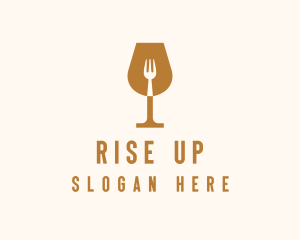 Restaurant Fork Wine Glass  logo design