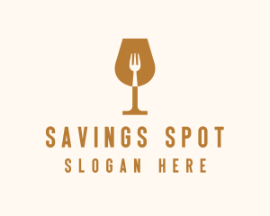 Restaurant Fork Wine Glass  logo design