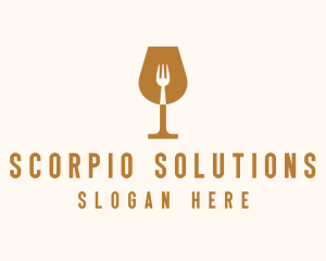 Restaurant Fork Wine Glass  logo design