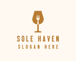 Restaurant Fork Wine Glass  logo design