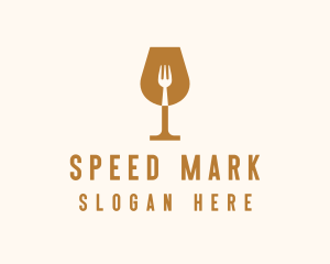 Restaurant Fork Wine Glass  logo design