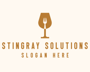 Restaurant Fork Wine Glass  logo design