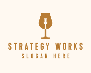 Restaurant Fork Wine Glass  logo design